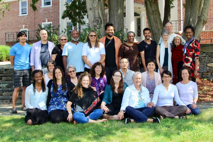 A group of Insight Meditation Society teacher trainees and trainers.