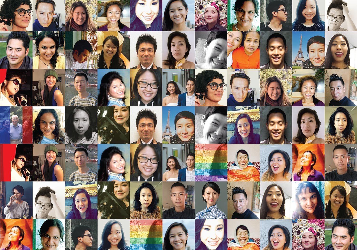 tiled photos of asian american faces.