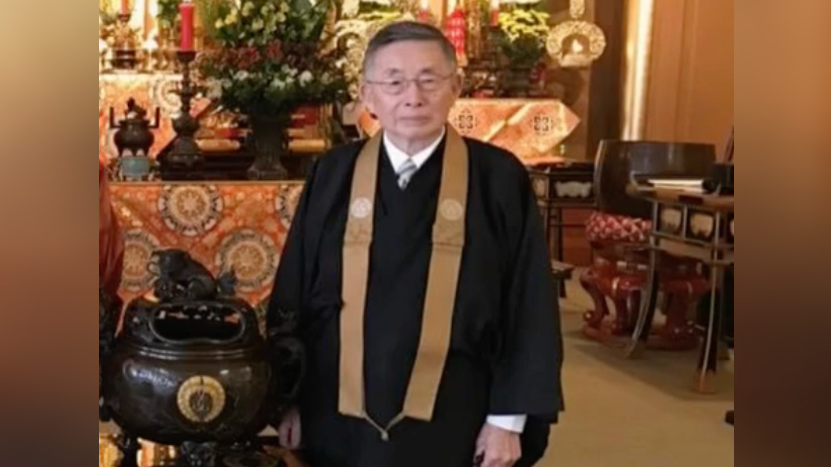 Rev. Dr. Seigen Haruo Yamaoka standing in robes