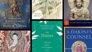 Collage image of recent buddhist books, featured in Buddhadharma Summer 2024 issue.