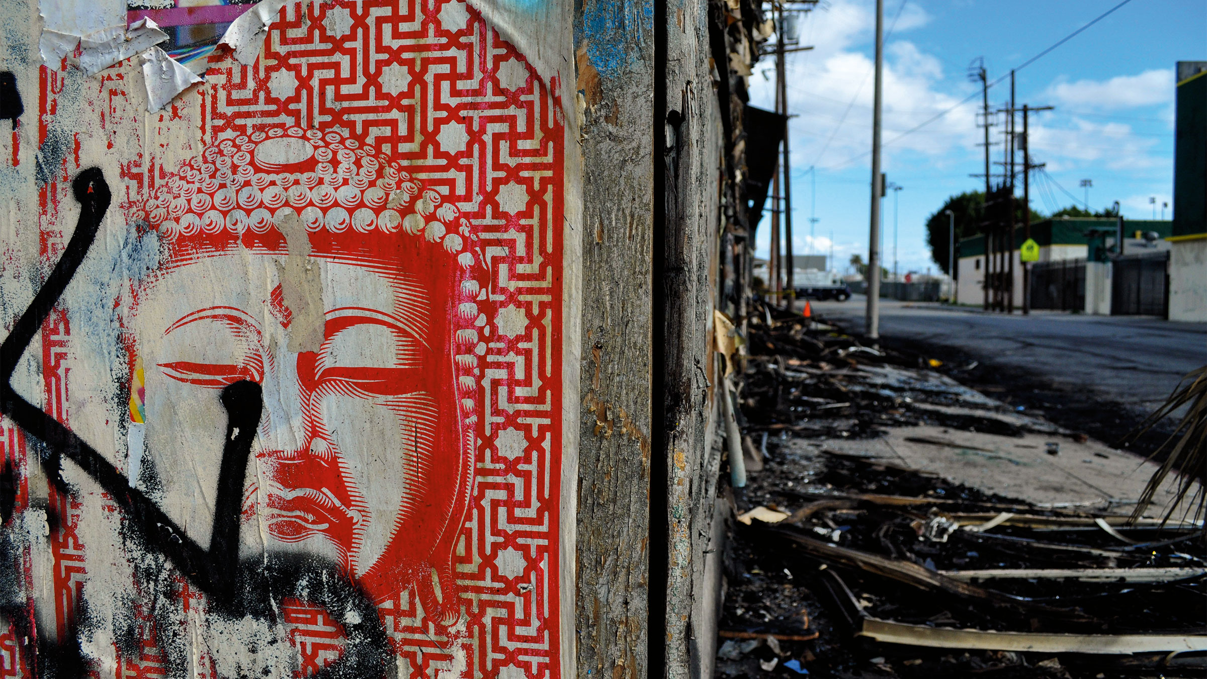 Photo of buddha poster on street in Los Angeles