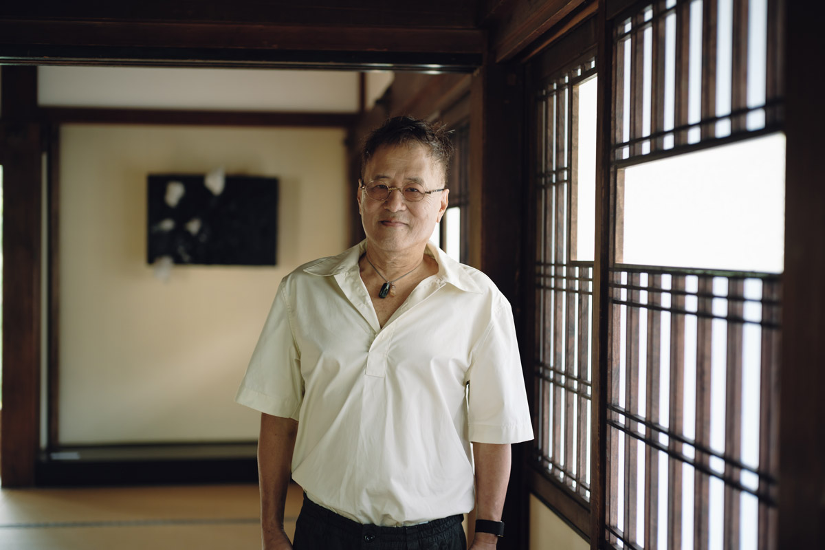 Portrait of artist Taiji Terasaki at Ryosokuin Temple in Kyoto, Japan.